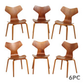 TEAK GRAND PRIX CHAIRS SET STY