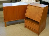 TEAK LOW CABINET AND A BEDSIDE