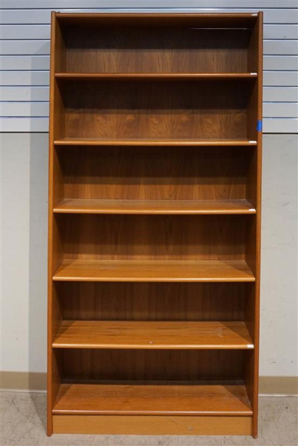 TEAK OPEN CABINET AND AN OPEN