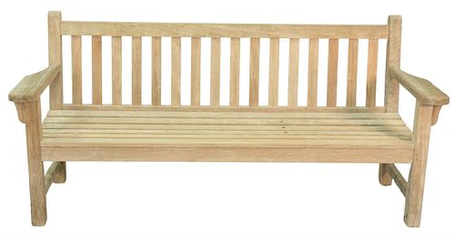TEAK OUTDOOR BENCH, HEIGHT 35