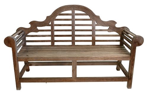 TEAK OUTDOOR BENCH, HEIGHT 41 1/2