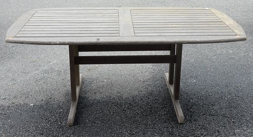 TEAK OUTDOOR TABLE, HAVING