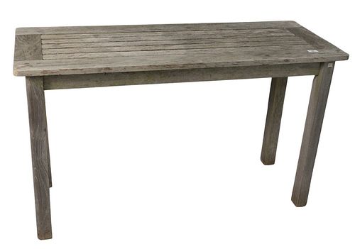 TEAK OUTDOOR TABLE, HEIGHT 28