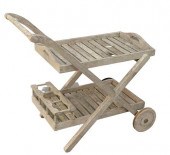 TEAK OUTDOOR TEA CART, HAVING