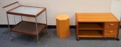 TEAK ROLLING STEREO CABINET, A