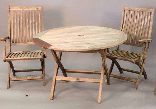 TEAK THREE PIECE SET TO INCLUDE TWO