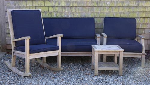 TEAKWOOD LOVE SEAT, ARMCHAIR,