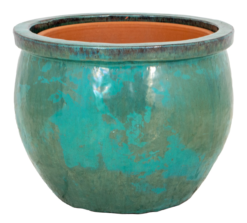TEAL BLUE CERAMIC PLANTER Teal blue