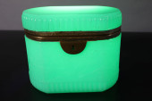 TEAL BLUE URANIUM OPALINE GLAS