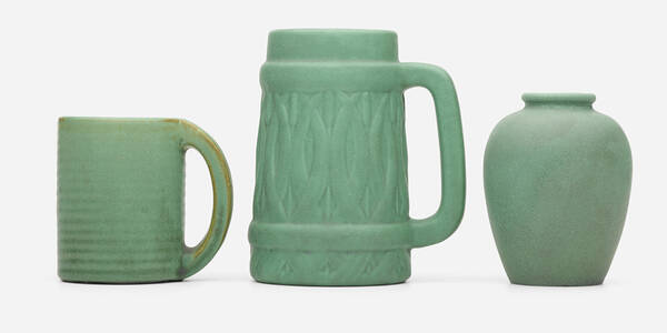 Teco Pottery. collection of three
