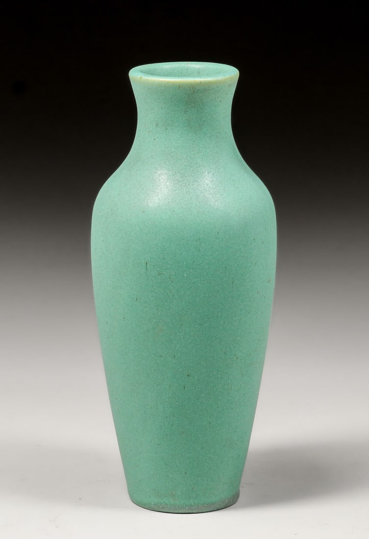 TECO POTTERY MATTE GREEN VASE