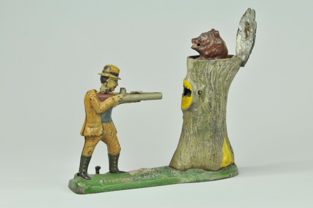 TEDDY SHOOTING BEAR MECHANICAL BANK