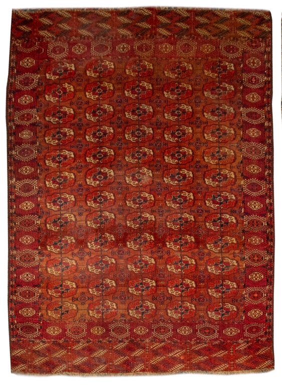 TEKKE BOKARA CARPET,  9' 8" X 6' 4"