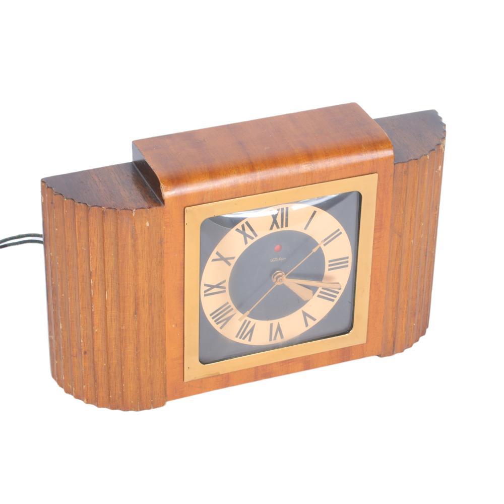 TELECHRON ART DECO WOODEN MANTEL