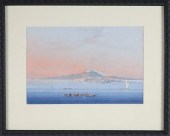 TEMPERA ON PAPER "VIEW OF MOUN