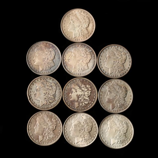 TEN (10) 20TH CENTURY MORGAN SILVER