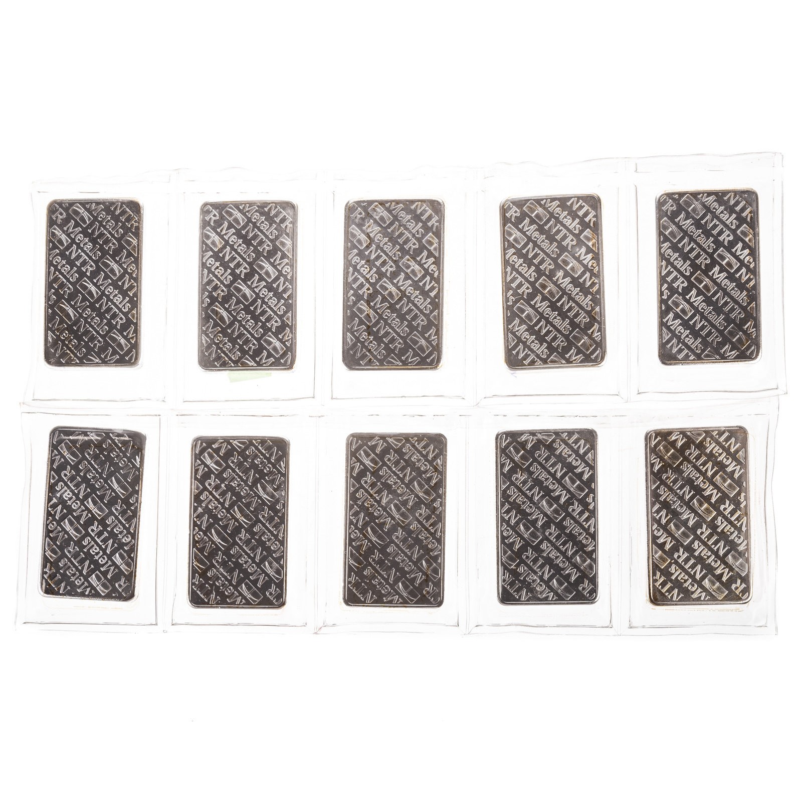 TEN 10 OUNCE SILVER BARS .999 NTR