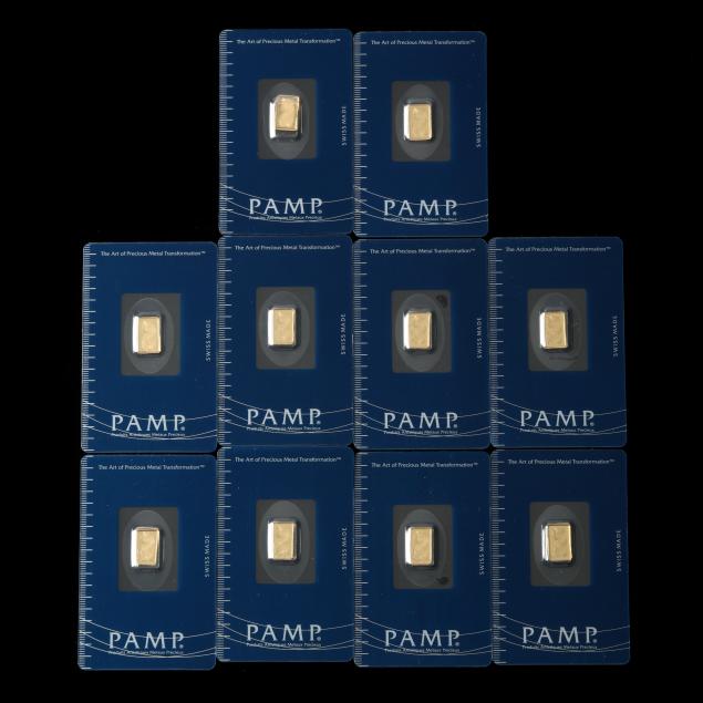 TEN (10) SWISS ONE GRAM .999 FINE