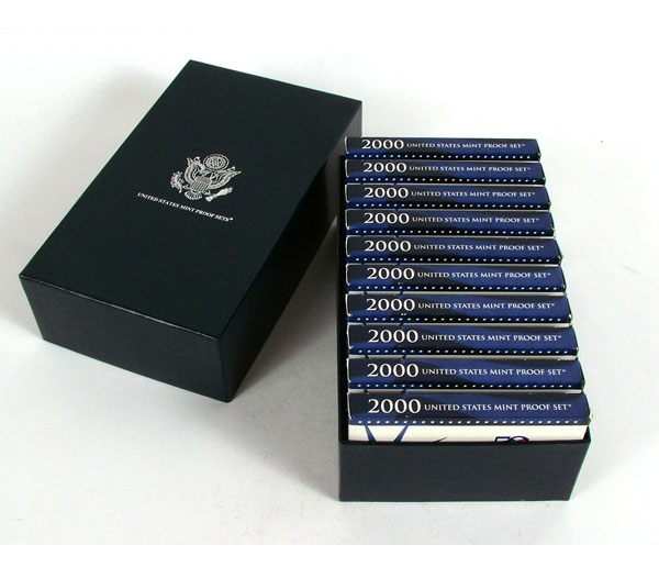 Ten 2000 US Mint Proof Sets 10