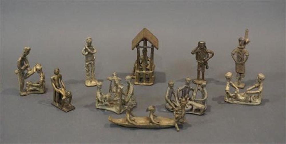 TEN AFRICAN BRASS FIGURESTen