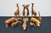 TEN AFRICAN CARVED WOOD FIGURE