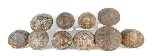 Ten African ceramic bowls. ?