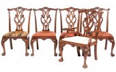 TEN AMERICAN CARVED MAHOGANY D