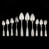 TEN AMERICAN COIN SILVER SPOON