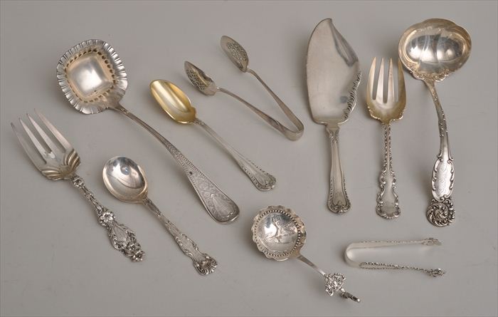 TEN AMERICAN SILVER FLATWARE