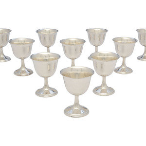 Ten American Silver Sherbet Goblets