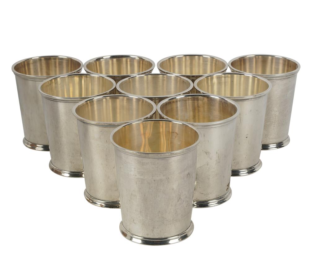 TEN AMERICAN STERLING MINT JULEP