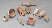 Ten ancient terracotta vessels