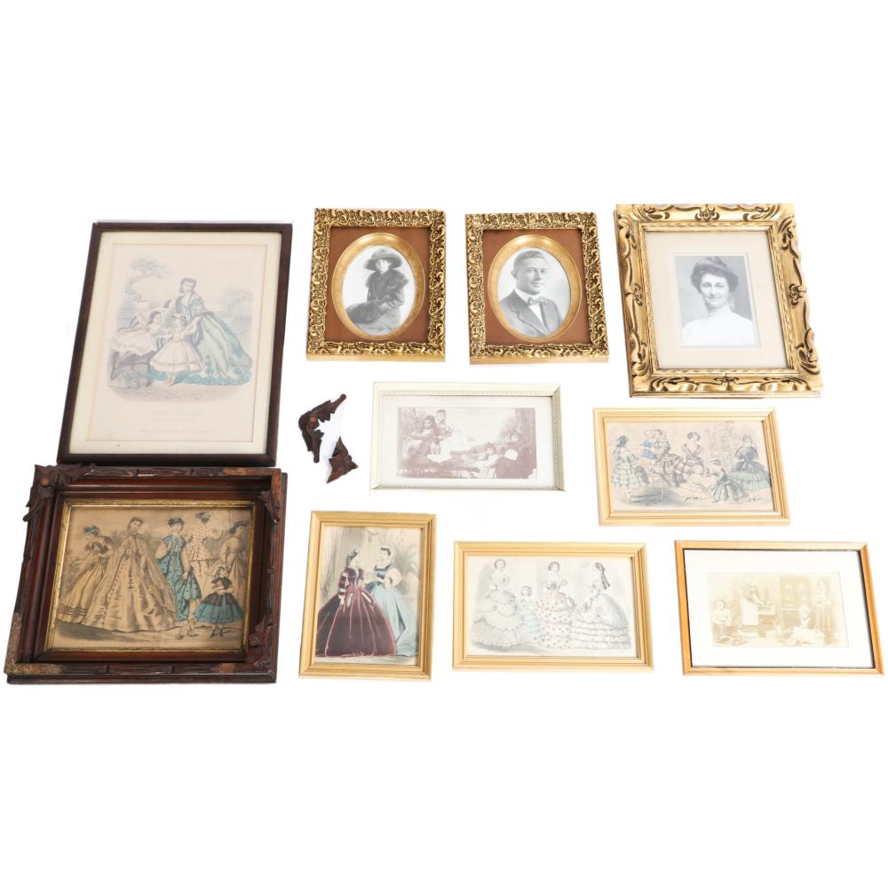 TEN ANTIQUE FRAMED PHOTOGRAPHS