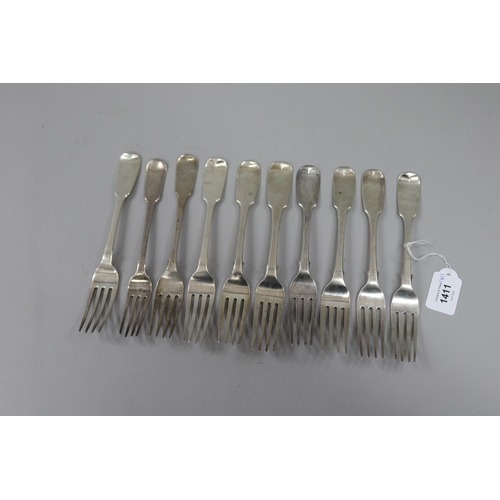 Ten antique hallmarked sterling