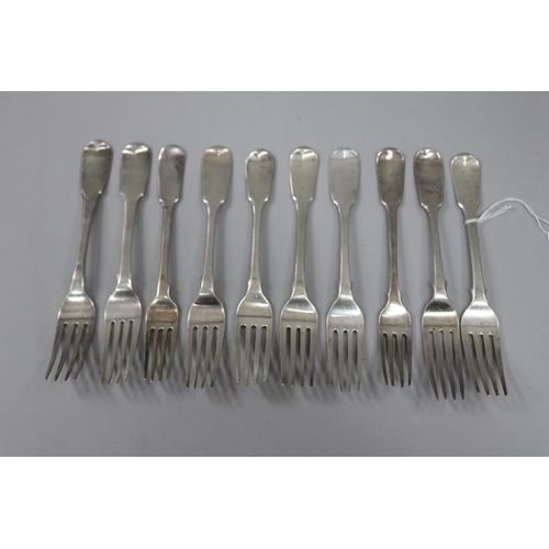 Ten antique hallmarked sterling