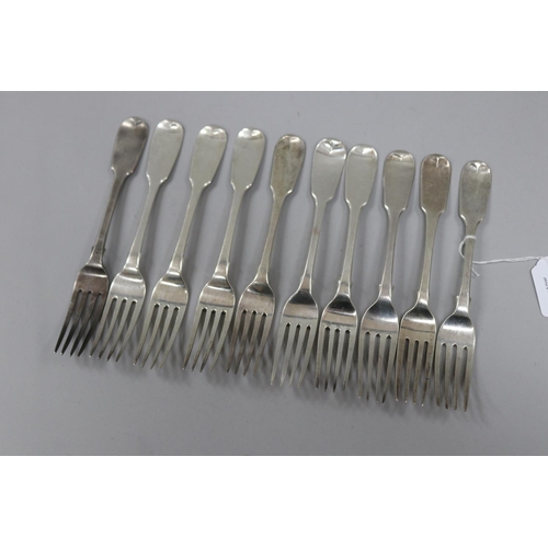 Ten antique hallmarked sterling