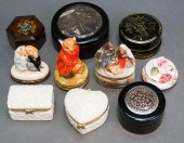 TEN ASSORTED CERAMIC, WOOD, AN