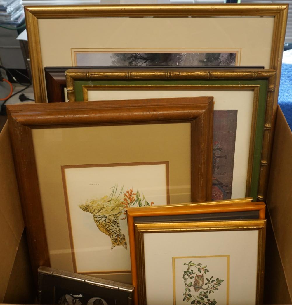 TEN ASSORTED FRAMED WORKS OF ART,