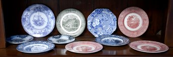 Ten assorted vintage transferware