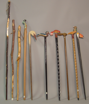 TEN ASSORTED WALKING STICKS some