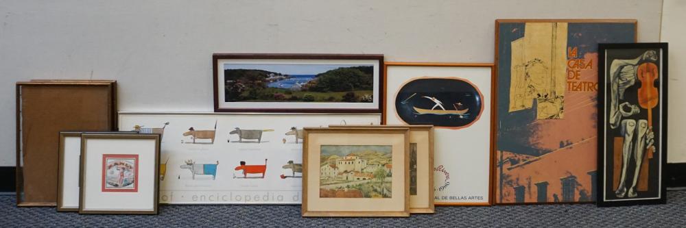 TEN ASSORTED WORKS OF ART AND TWO