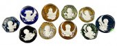 TEN BACCARAT GLASS PAPERWEIGHT