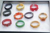 TEN BAKELITE BRACELETS. Nine c