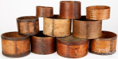 TEN BENTWOOD PANTRY BOXES, LAT