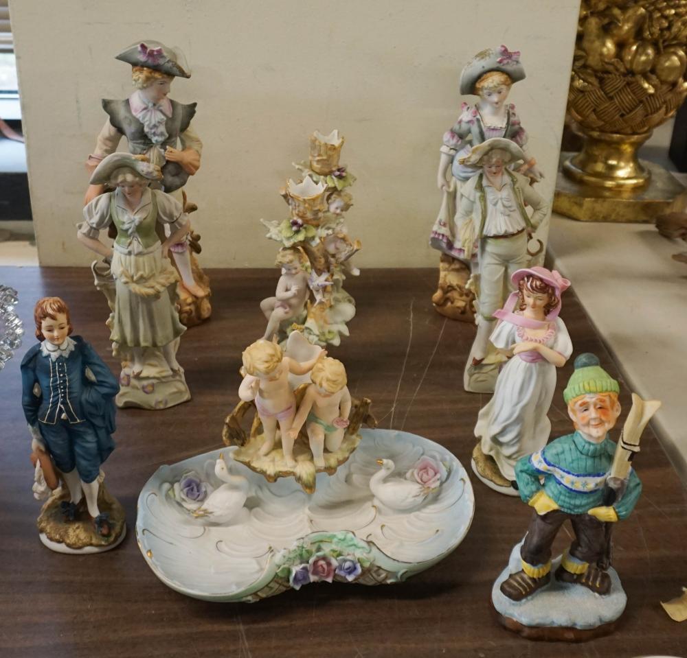 TEN BISQUE FIGURINES H OF