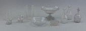 TEN BLOWN CLEAR GLASS ITEMS FI