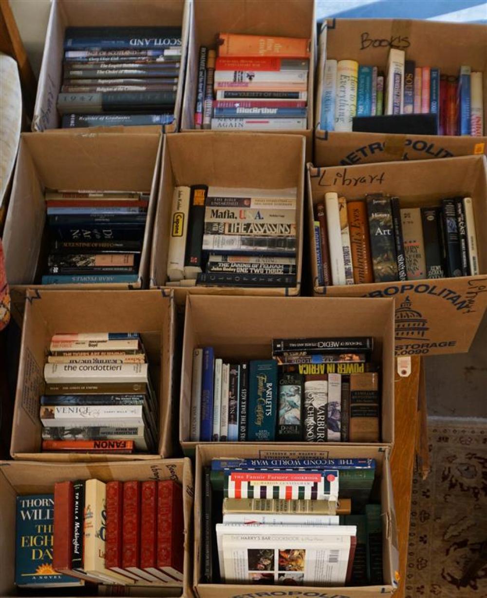 TEN BOXES OF BOOKS (COOKBOOKS,