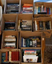 TEN BOXES OF BOOKS (COOKBOOKS,