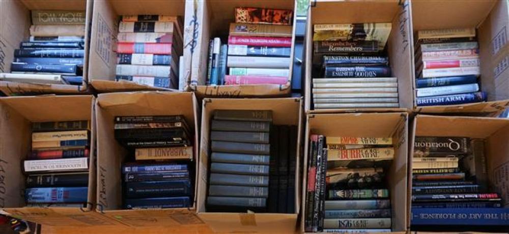 TEN BOXES OF BOOKS (MILITARY,