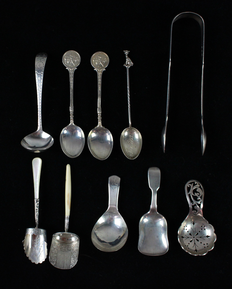 TEN BRITISH STERLING TABLE WARES